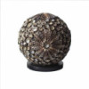Lampe coquillage Boho - Globe torsadé chocolat - 15 cm