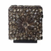 Lampe coquillage Boho - Carré torsadé chocolat - 15 cm