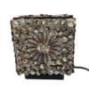 Lampe coquillage Boho - Carré torsadé chocolat - 15 cm