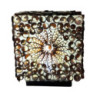 Lampe coquillage Boho - Carré torsadé chocolat - 15 cm