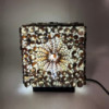 Lampe coquillage Boho - Carré torsadé chocolat - 15 cm