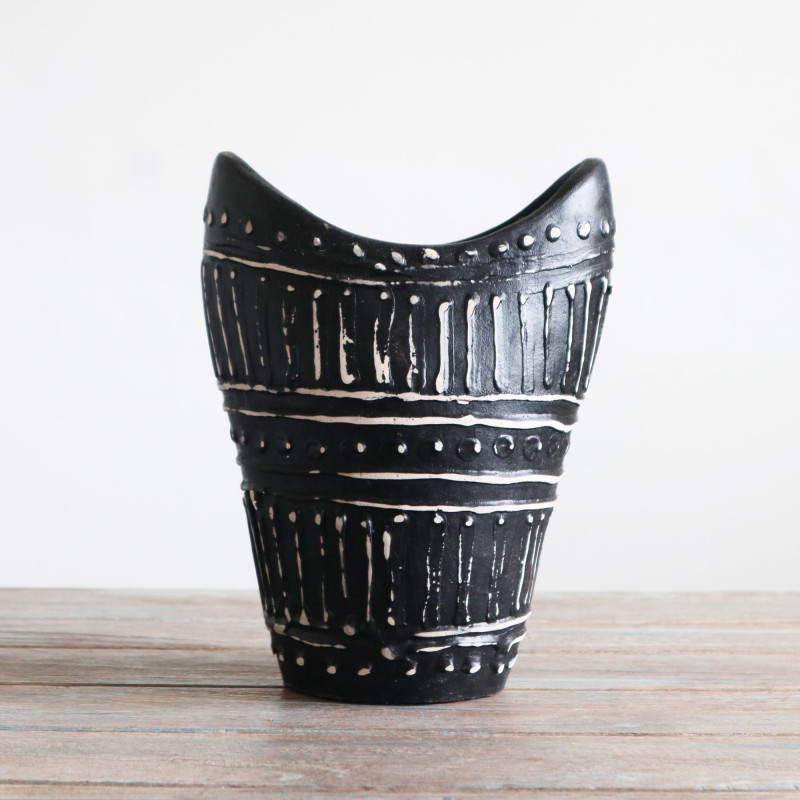 Vase en forme de tourbillons - Chocolat