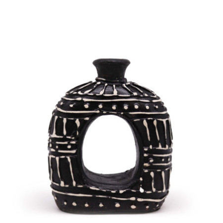 Vase ovale en forme de donut - Chocolat 18 cm