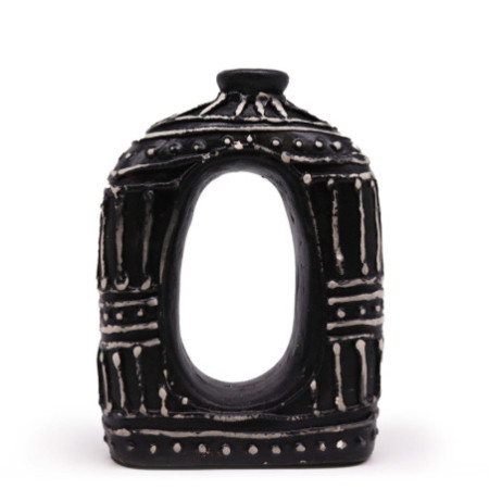 Vase ovale en forme de donut - Chocolat 23 cm