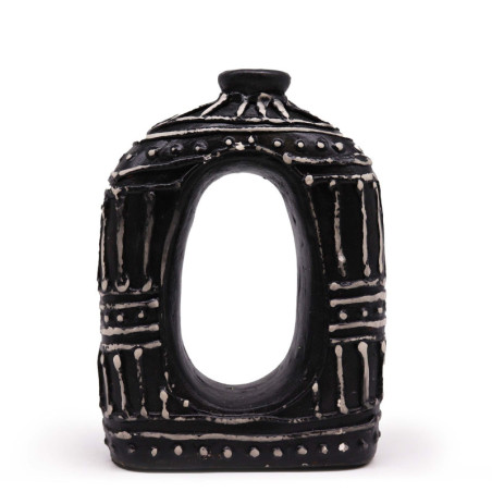 Vase ovale en forme de donut - Chocolat 23 cm