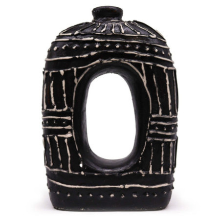 Vase ovale en forme de donut - Chocolat 30 cm
