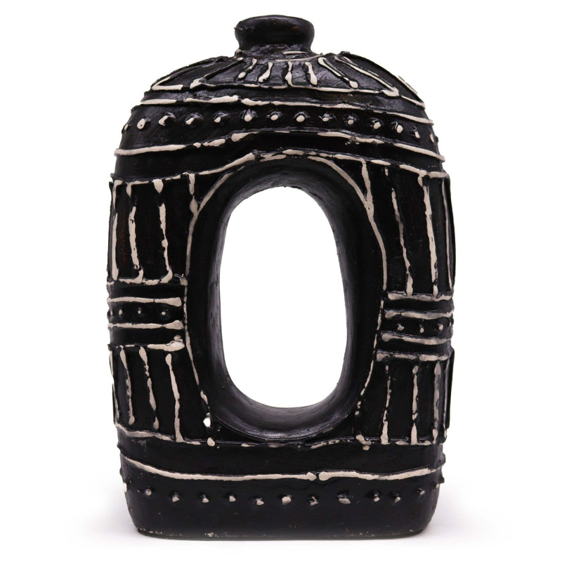 Vase ovale en forme de donut - Chocolat 30 cm