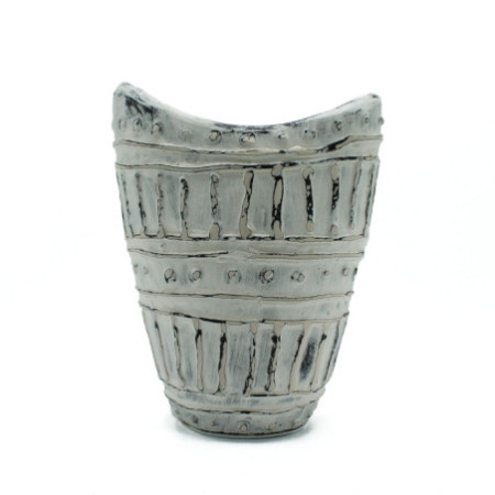 Vase à col large - Crème 22 cm