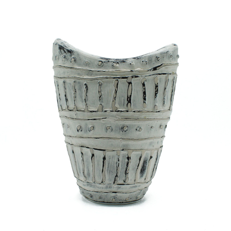 Vase à col large - Crème 22 cm