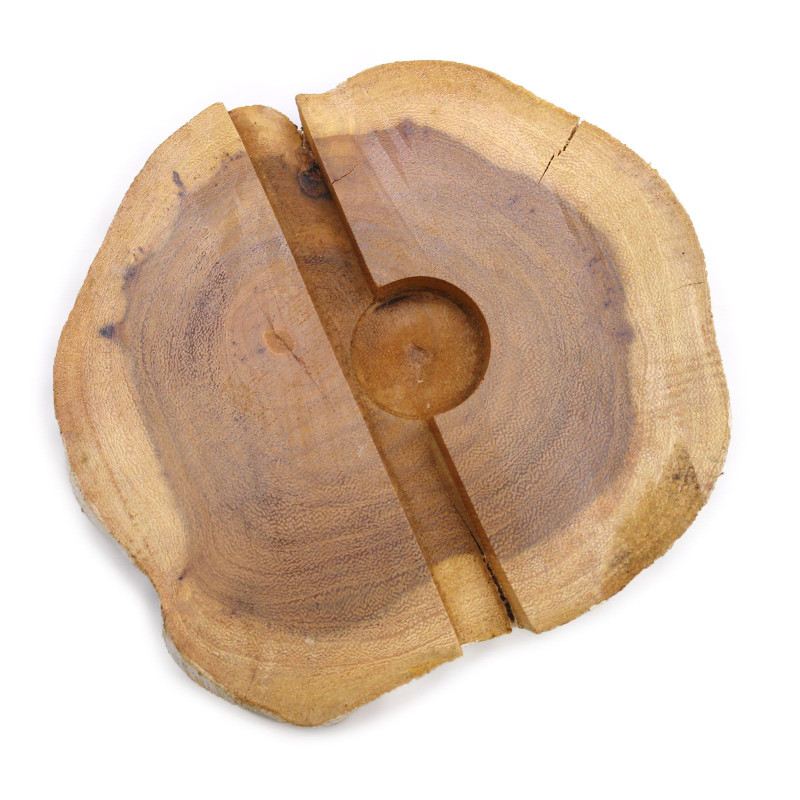 Grand support de téléphone en bois Gamal - Blanchi à la chaux