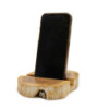 Grand support de téléphone en bois Gamal - Blanchi à la chaux