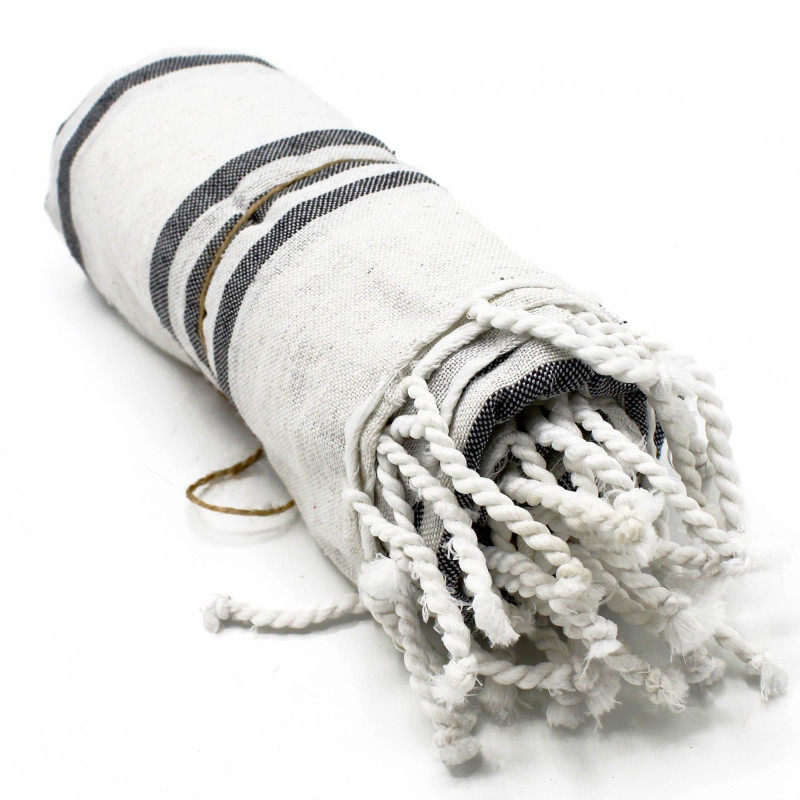 Serviette de spa Hamman - Anthracite - 90x170cm
