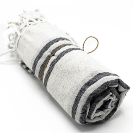 Serviette de spa Hamman - Anthracite - 90x170cm