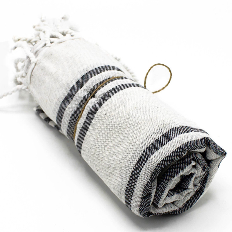 Serviette de spa Hamman - Anthracite - 90x170cm