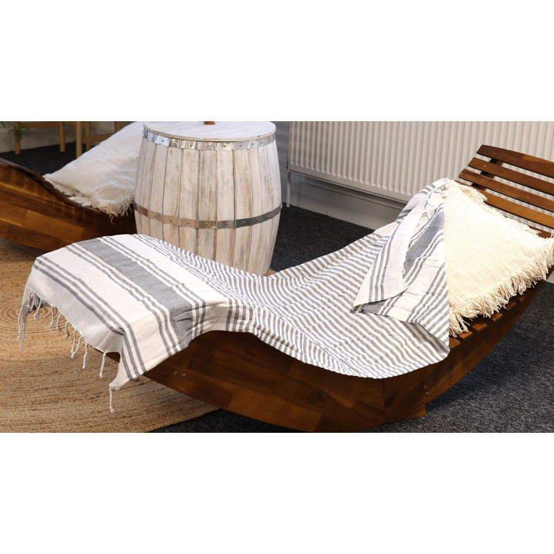Serviette de spa Hamman - Anthracite - 90x170cm