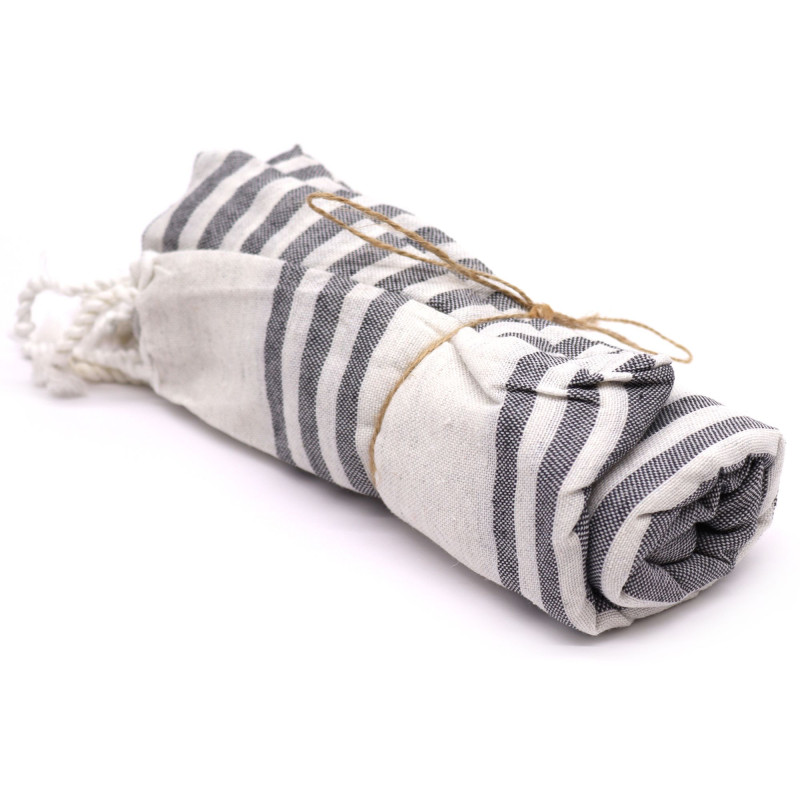 Serviette de spa Hamman - Anthracite - 90x170cm