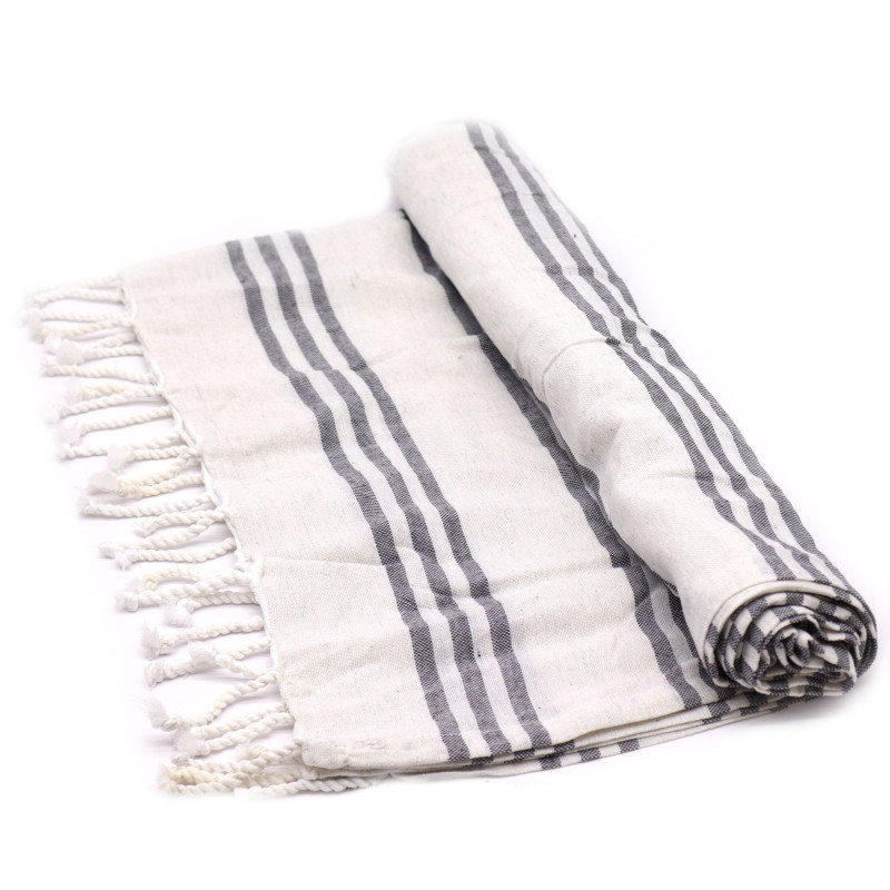 Serviette de spa Hamman - Anthracite - 90x170cm