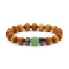 Bracelet chakra sacré en bois de cèdre avec aventurine