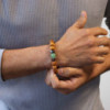 Bracelet chakra sacré en bois de cèdre avec aventurine