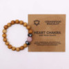 Bracelet chakra du cœur en bois de cèdre avec quartz rose