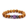 Bracelet chakra du troisième œil en bois de cèdre avec améthyste