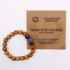 Bracelet chakra du troisième œil en bois de cèdre avec améthyste