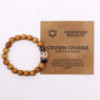 Bracelet chakra couronne en bois de cèdre avec quartz clair