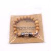 Bracelet chakra couronne en bois de cèdre avec quartz clair