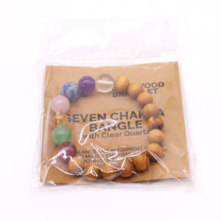 Bracelet en bois de cèdre et sept chakras