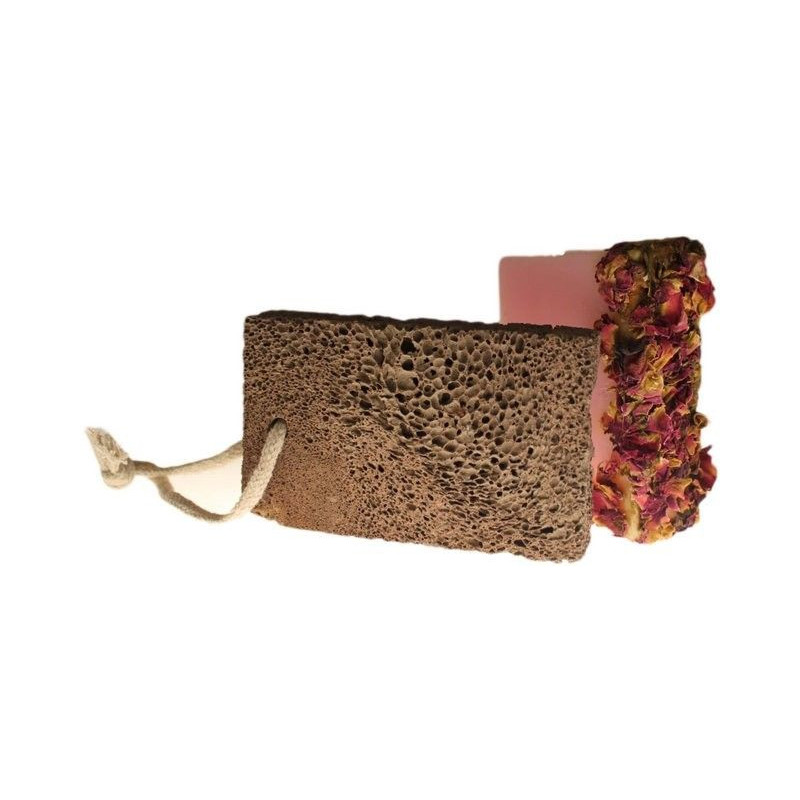 Pierre volcanique pour pied - Forme carrée pour savon