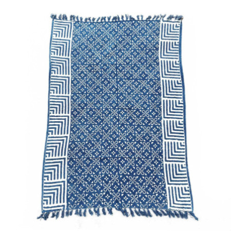 Tapis indigo fait main - 170x120cm - Kasba Tiles