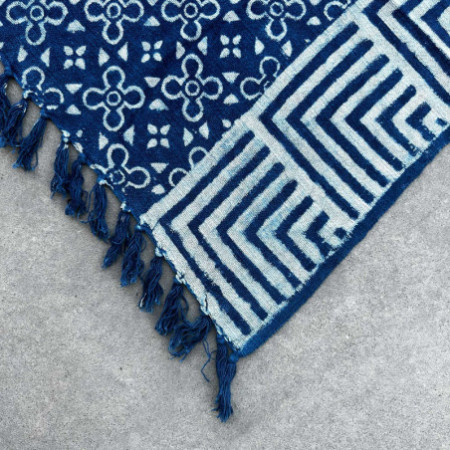 Tapis indigo fait main - 170x120cm - Kasba Tiles