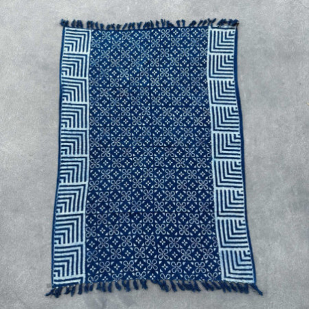 Tapis indigo fait main - 170x120cm - Kasba Tiles
