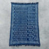 Tapis indigo fait main - 170x120cm - Fleur de Chhota