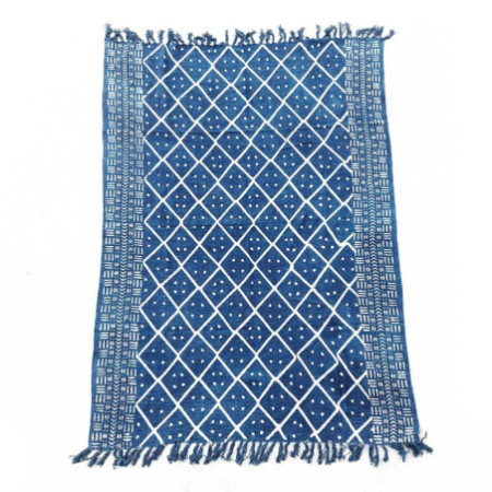 Tapis indigo fait main - 170x120cm - Midnight Heerak