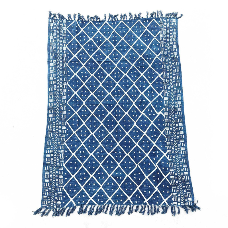 Tapis indigo fait main - 170x120cm - Midnight Heerak