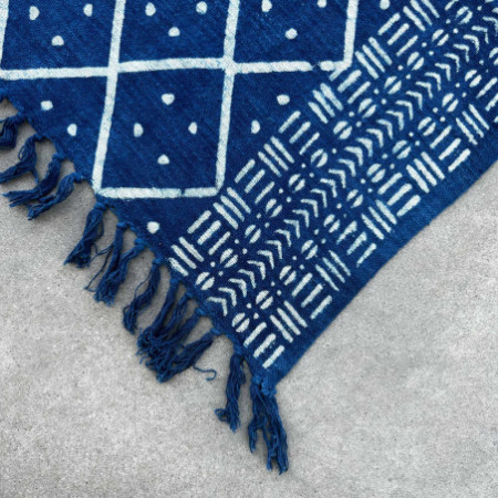 Tapis indigo fait main - 170x120cm - Midnight Heerak
