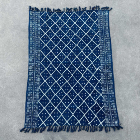 Tapis indigo fait main - 170x120cm - Midnight Heerak