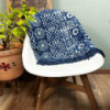 Tapis indigo fait main - 170 x 120 cm - Rayures Desi