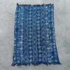 Tapis indigo fait main - 170 x 120 cm - Rayures Desi