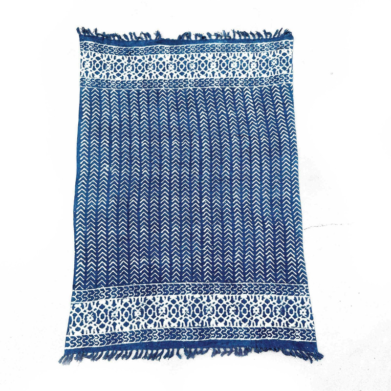 Tapis indigo fait main - 170x120cm - Seedha Arrows