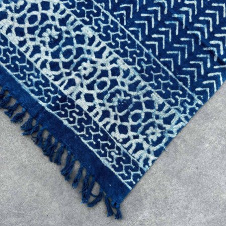 Tapis indigo fait main - 170x120cm - Seedha Arrows