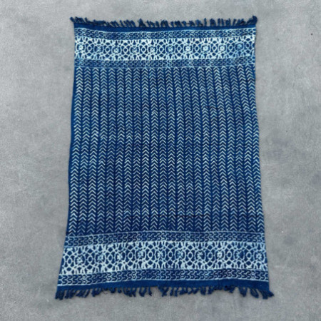 Tapis indigo fait main - 170x120cm - Seedha Arrows
