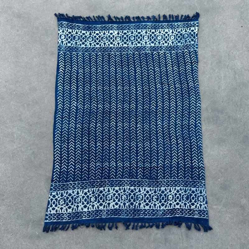 Tapis indigo fait main - 170x120cm - Seedha Arrows