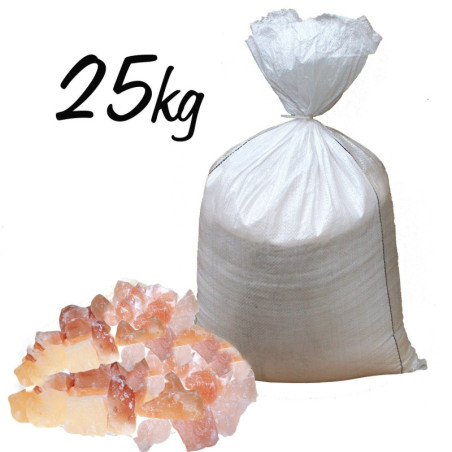 Morceaux de sels de bain roses de l'Himalaya - Sac de 25 kg