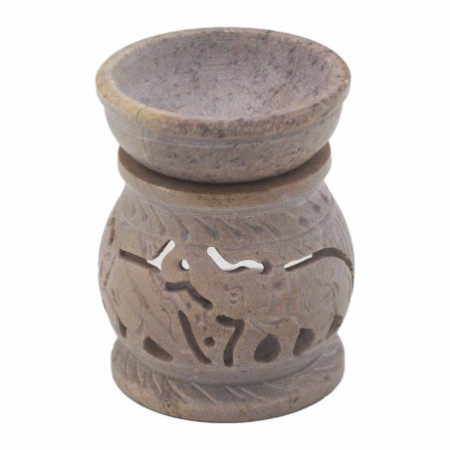 Petit brûle-parfum en stéatite 8 cm - Éléphant