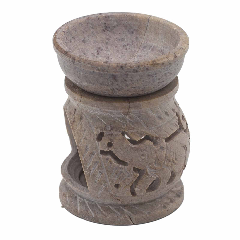 Petit brûle-parfum en stéatite 8 cm - Éléphant