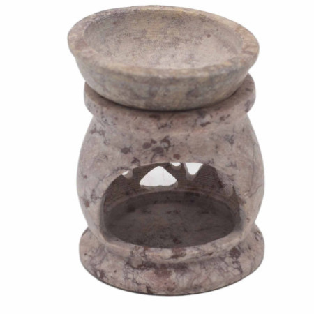 Petit brûleur à huile en stéatite 8 cm - Pentagone à trois lunes