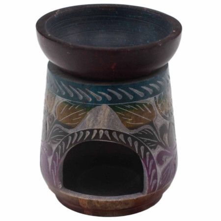 Grand brûle-parfum en stéatite 13 x 10 cm - Éléphant - Cinq couleurs