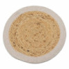 Set de table naturel - Jute et coton 30 cm - Bordure ivoire